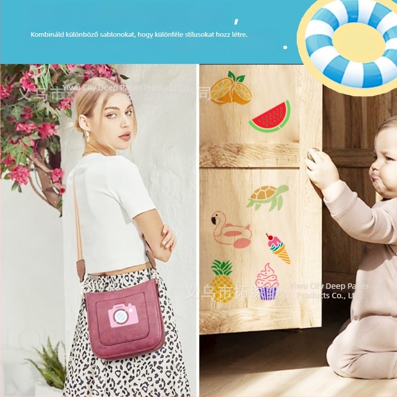 Deepen PET festő sablon – tengerparti téma, tengeri csillag és szörf motívummal; IP licenc nélküli; nem importált