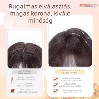 Női paruka, természetes volumen, szabad part, frufru: egyenes vagy ferde, modell M633, hőálló szálakból