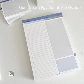 Blue Dream B5 Téphető jegyzetfüzet diákoknak — Szókincs memória, Egyszerű egyszínű dizájn (Nem ragasztható; Forma: Rajzfilm; IP licenc: Nincs)