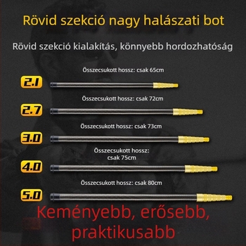 Teleszkópos szén merítőnyél, ultra könnyű, hordozható