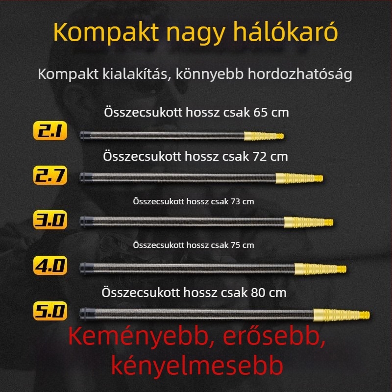 Teleszkópos szén merítőnyél, ultra könnyű, hordozható