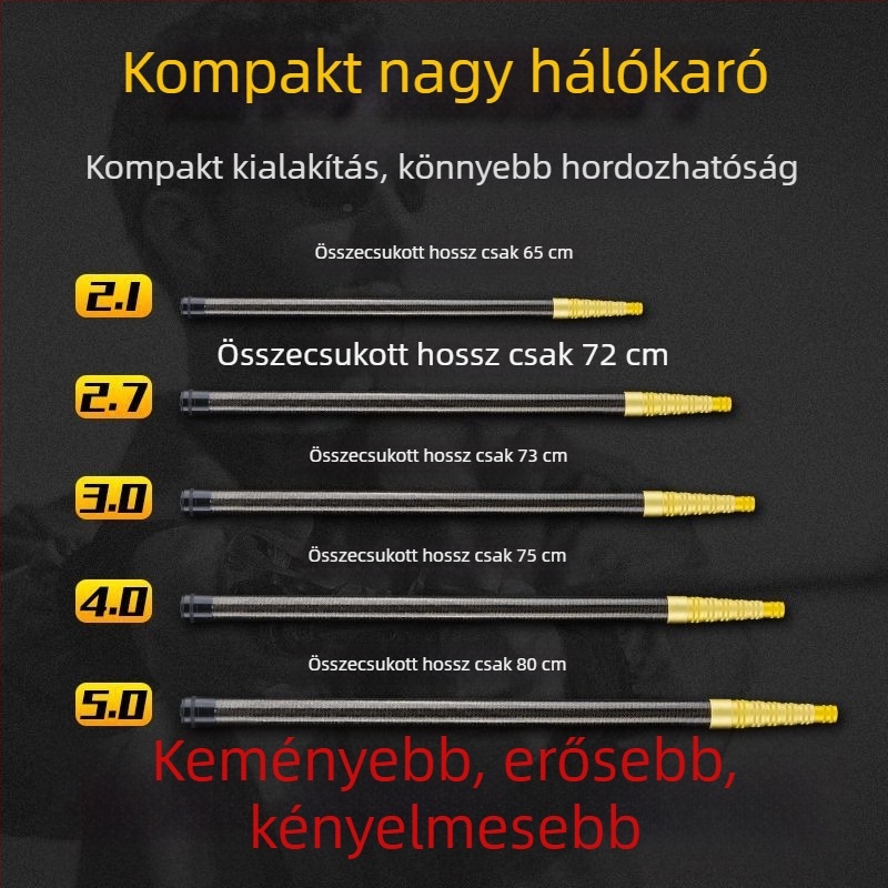 Teleszkópos szén merítőnyél, ultra könnyű, hordozható