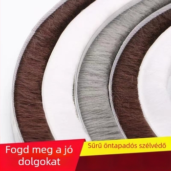 Ablak- és ajtószigetelés, önragasztó gyapjúcsík, csúszó ajtókhoz, ütésálló, szélálló, hangszigetelő, magas hőállóság