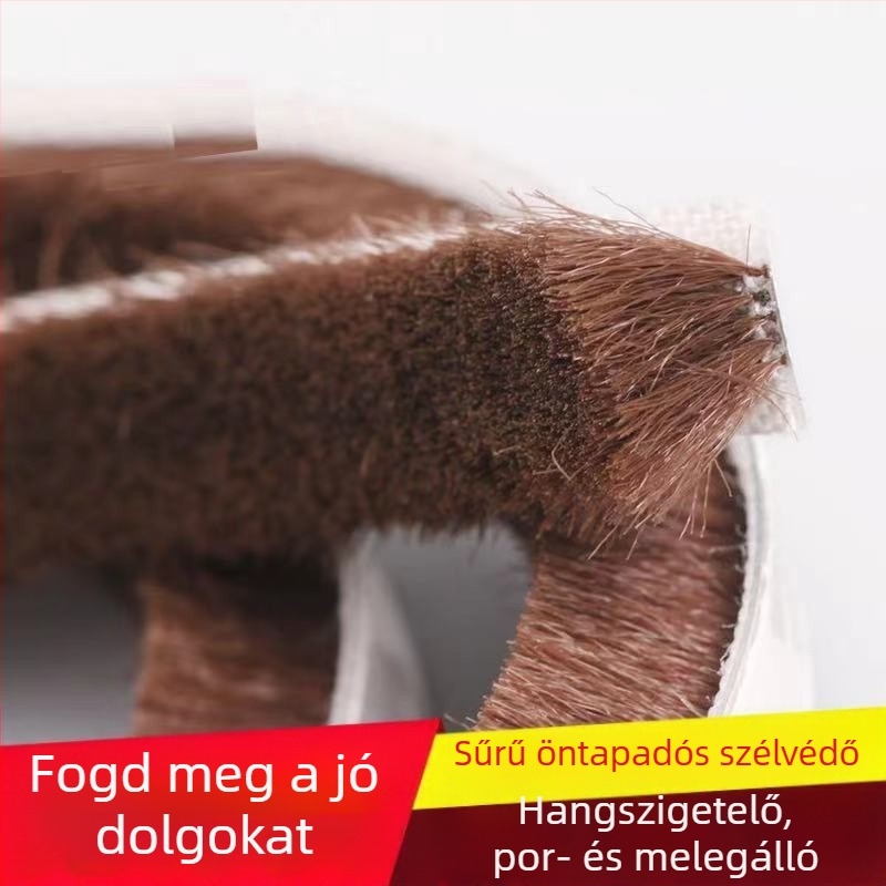 Ablak- és ajtószigetelés, önragasztó gyapjúcsík, csúszó ajtókhoz, ütésálló, szélálló, hangszigetelő, magas hőállóság