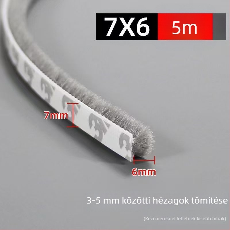 Ablak- és ajtószigetelés, önragasztó gyapjúcsík, csúszó ajtókhoz, ütésálló, szélálló, hangszigetelő, magas hőállóság