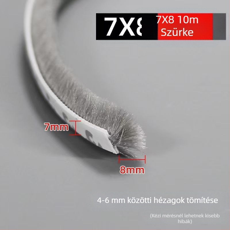 Ablak- és ajtószigetelés, önragasztó gyapjúcsík, csúszó ajtókhoz, ütésálló, szélálló, hangszigetelő, magas hőállóság