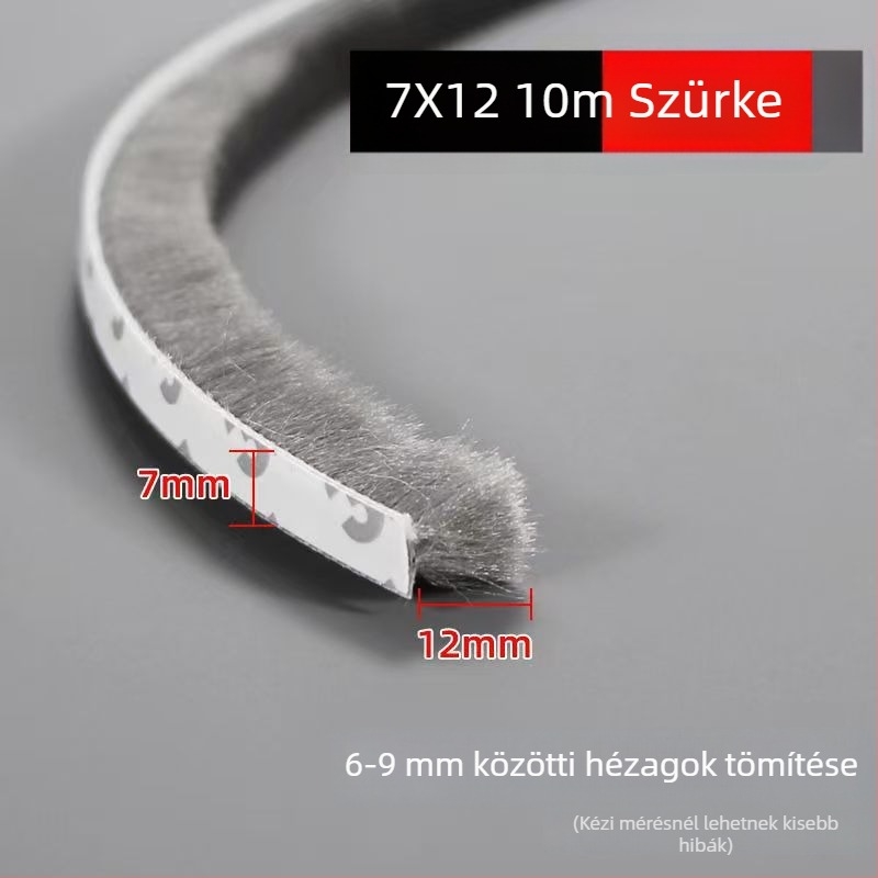 Ablak- és ajtószigetelés, önragasztó gyapjúcsík, csúszó ajtókhoz, ütésálló, szélálló, hangszigetelő, magas hőállóság
