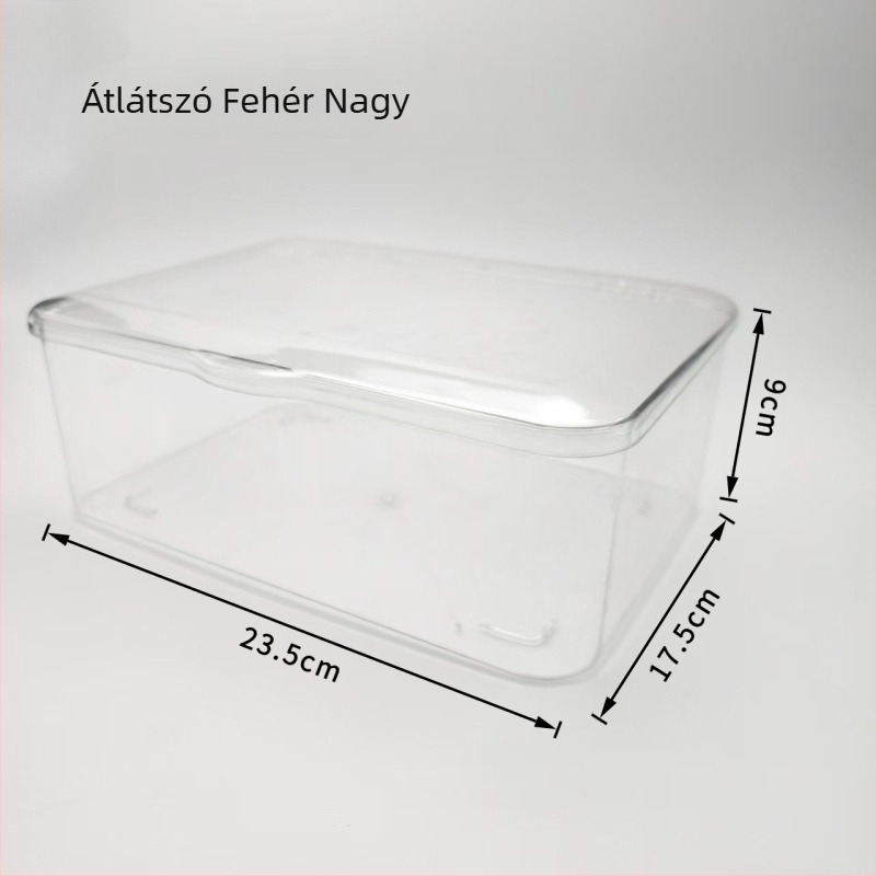 Kozmetikai maszk tároló doboz, megerősített, nagy kapacitású, felnyitható fedél, átlátszó akril, porálló, bőrápolási termékekhez és egyéb tárgyakhoz