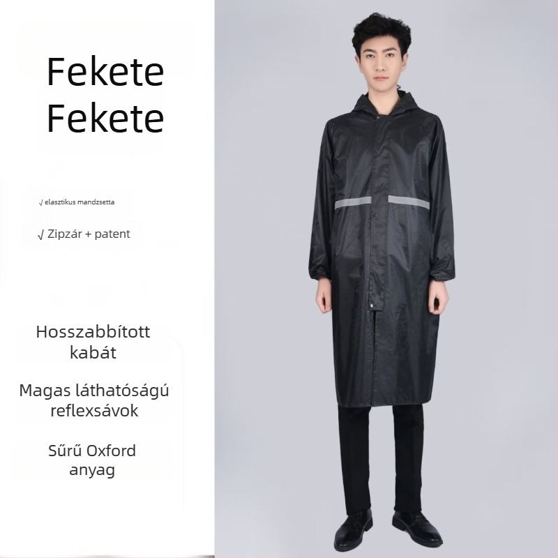 Egydarabos esőponcsó Oxford szövetből, vast anyag, PVC vízálló réteg, felnőtteknek, szabadtéri túrákhoz