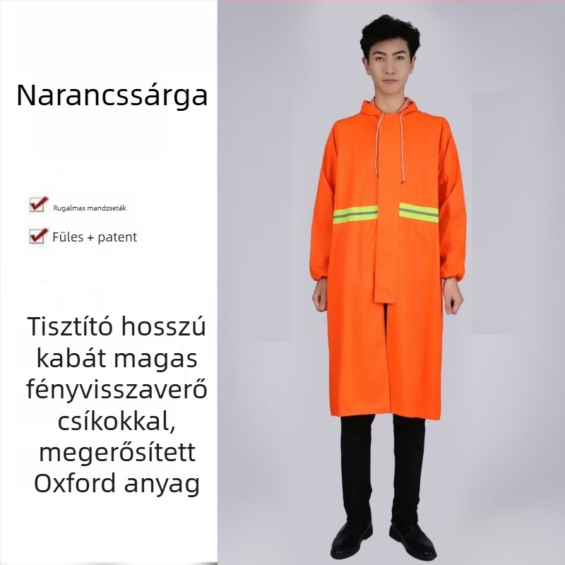 Egydarabos esőponcsó Oxford szövetből, vast anyag, PVC vízálló réteg, felnőtteknek, szabadtéri túrákhoz