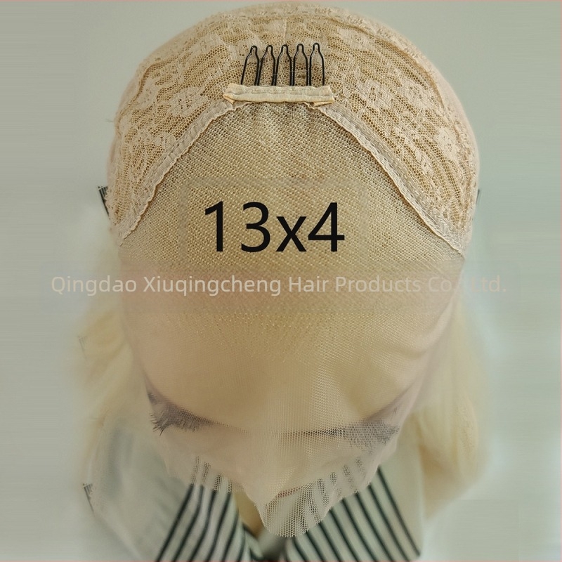 Beige hosszú, egyenes paróka elülső csipkével, 13x4, matt felület, magas hőálló rostokból, cosplay paróka, teljes fej