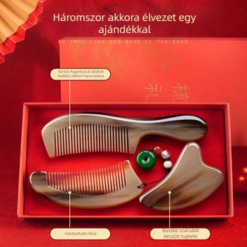 Szarv fésű ajándékdobozzal – esküvői pár, praktikus ajándék hölgyeknek; Márka: Mingchen craftsmanship; Forma: Egyéb; Anyag: Egyéb; Stílus: Egyszerű