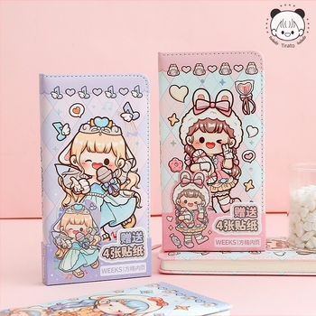 Ragasztott kötésű notesz — japán-koreai aranyos stílus; borító: papír; belső papír: 100 g; márka: telado