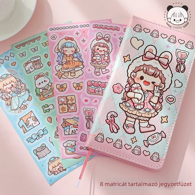Ragasztott kötésű notesz — japán-koreai aranyos stílus; borító: papír; belső papír: 100 g; márka: telado