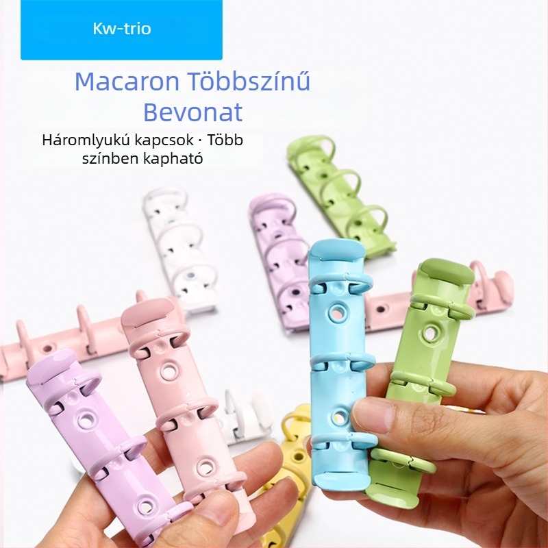 Mini B5-ös, 3 lyukas gyűrűs jegyzetfüzet, színes fém felülettel