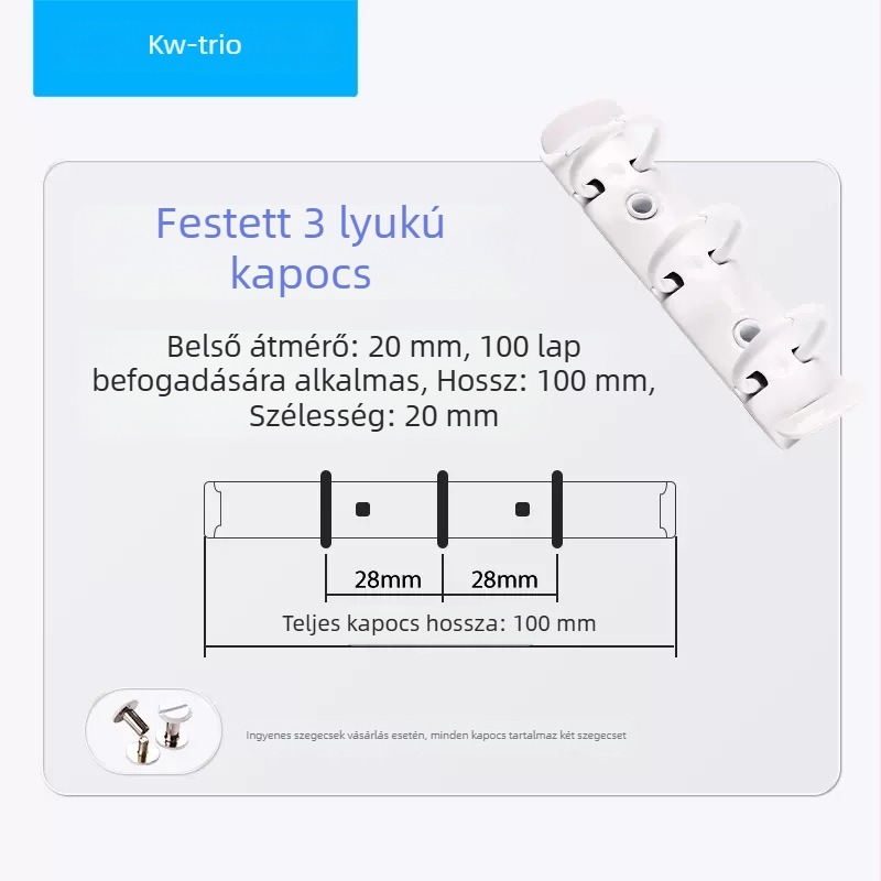 Mini B5-ös, 3 lyukas gyűrűs jegyzetfüzet, színes fém felülettel