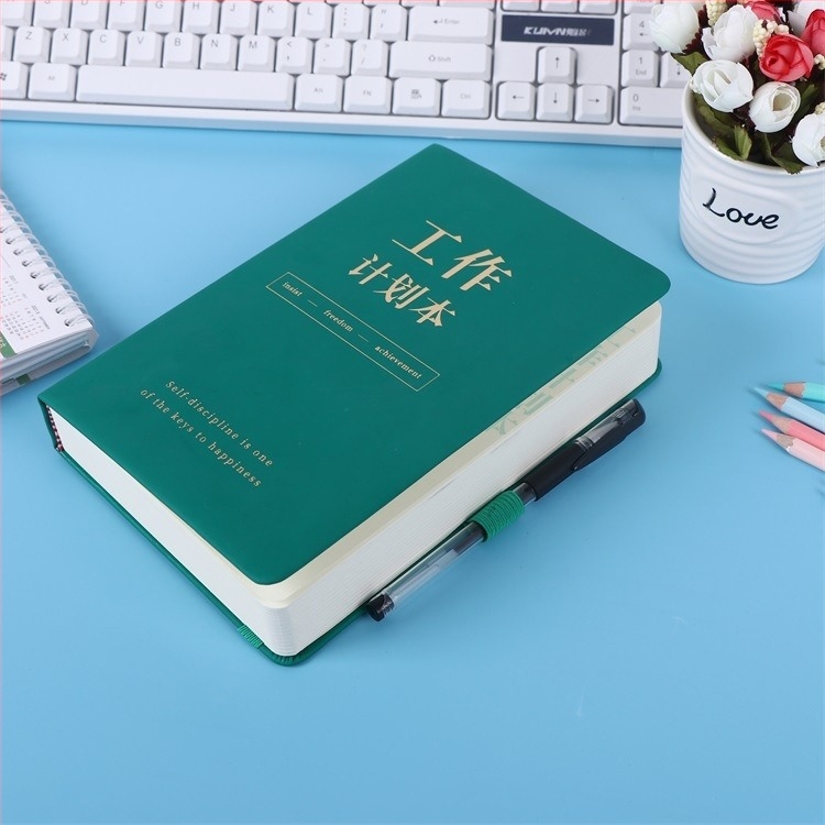 Minghong 01 időtervező notesz, műbőr borító, spirálkötés, 80 g/m² papír