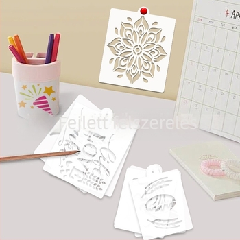 Gyerekeknek szóló DIY festés sablon és kivágó – 24 lapos, motívum növényi szív és gabonaszára | Anyag: PET | Márka: Yiwu Purple Butterfly Arts & Crafts Factory | Importált: Nem | Fő értékesítési terület: Egyéb | IP engedély: Nem