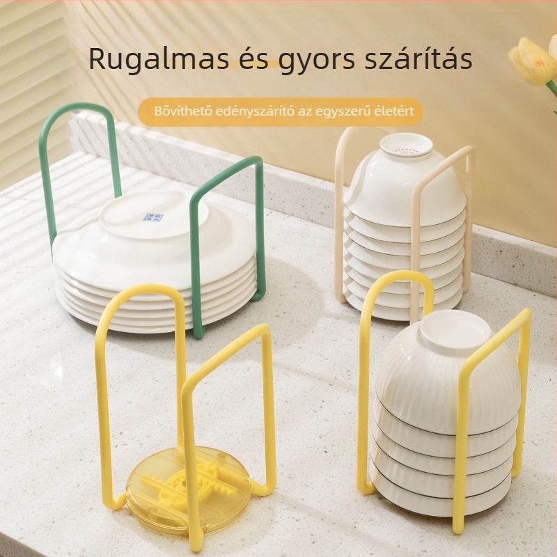 Kinyújtható konyhai edényállvány - műanyag, egyszerű és modern stílus, fúrás nélküli telepítés