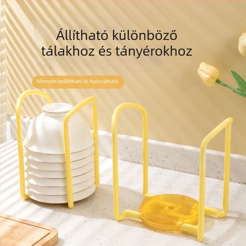 Kinyújtható konyhai edényállvány - műanyag, egyszerű és modern stílus, fúrás nélküli telepítés