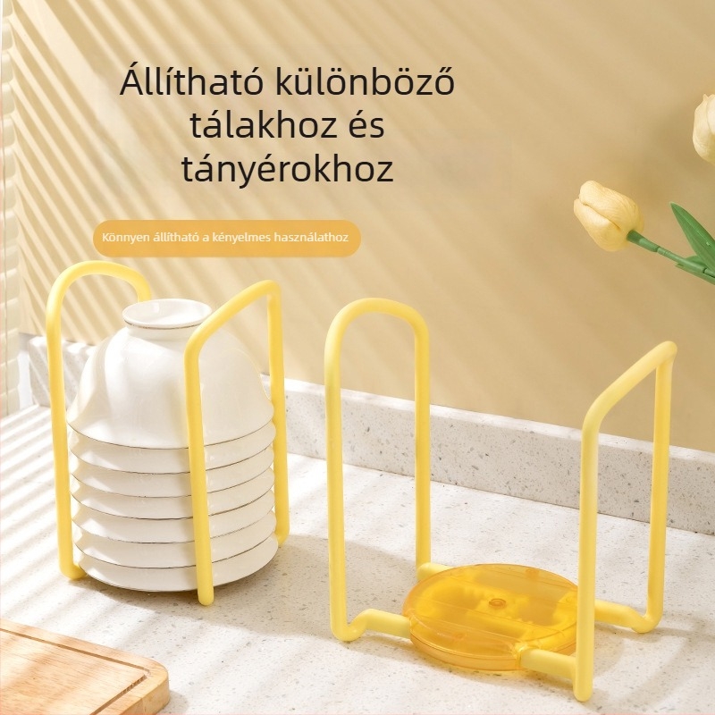 Kinyújtható konyhai edényállvány - műanyag, egyszerű és modern stílus, fúrás nélküli telepítés