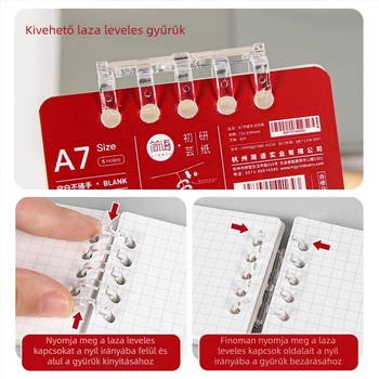 A7-es flip-füzet, vastított kis notesz, hordozható