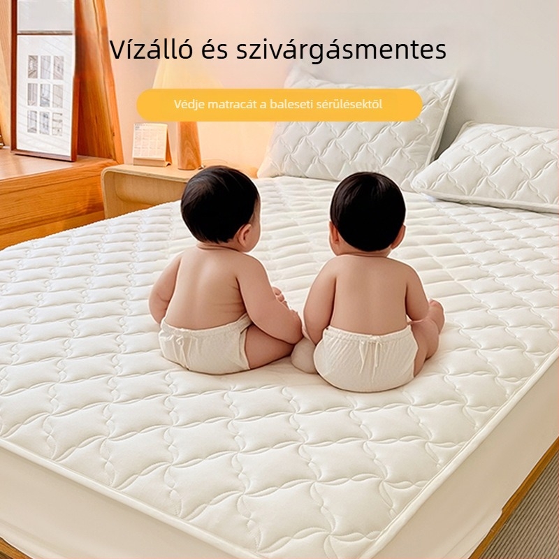 Vízálló, vizeletbiztos ágyvédő 3-részes készlet diák-kollégiumi szobába; vastag matracvédő és porvédő