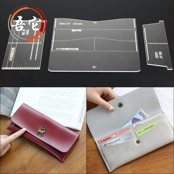 DIY akril sablon hosszú pénztárca – modell kézzel készített bőrtáskához