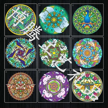 Boteng műanyag üreges mandala festő sablon DIY falikép készítéséhez