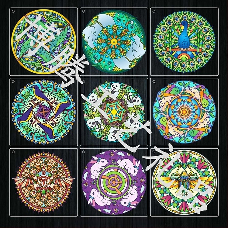 Boteng műanyag üreges mandala festő sablon DIY falikép készítéséhez