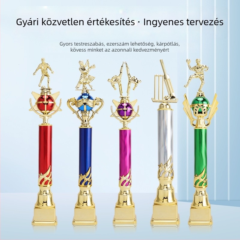 Műanyag trófea, testreszabható logónyomással, ideális sportversenyek díjazására és vállalati ajándékokra