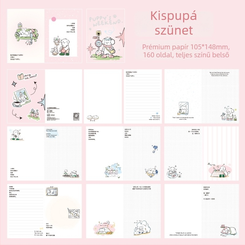 Mr. Paper kutyás notesz – eredeti illusztráció, aranyos stílus; 100–200 oldal; kötés: ragasztott; termékkód XS14846