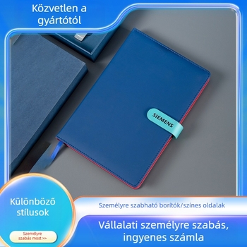 A5 jegyzetfüzet - egyedi, luxus vállalati ajándékdíszdobozzal, műbőr borító, spirálkötés, Dowling papír, 100 g, 100 oldal