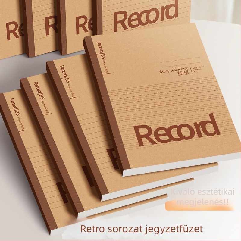 Notesz kraft papír borítóval, ragasztó kötés, belső woodfree papír, 1–50 oldal