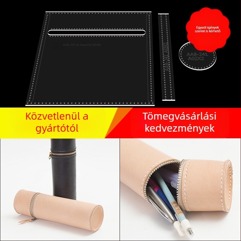 Akril tolltartó varrási sablon DIY bőrkészítéshez