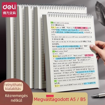 Deli spirálfüzet szemvédővel, B5 és A5 formátumú jegyzetfüzet LPB580