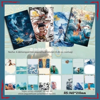 Nezha The Magic Child Jegyzetfüzet – Szuper aranyos, rajzfilm-stílusú, újévi kiadás gyerekeknek, osztálytársaknak és barátoknak