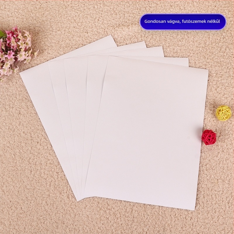 Kerek öntapadó címkék – papír felület, 0,07 mm vastagság, környezetbarát ragasztó, 60°C ellenállás