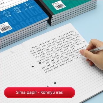 B5-ös kétlyukas jegyzetfüzet üzleti értekezletekhez, számvitelhez és diákhasználatra