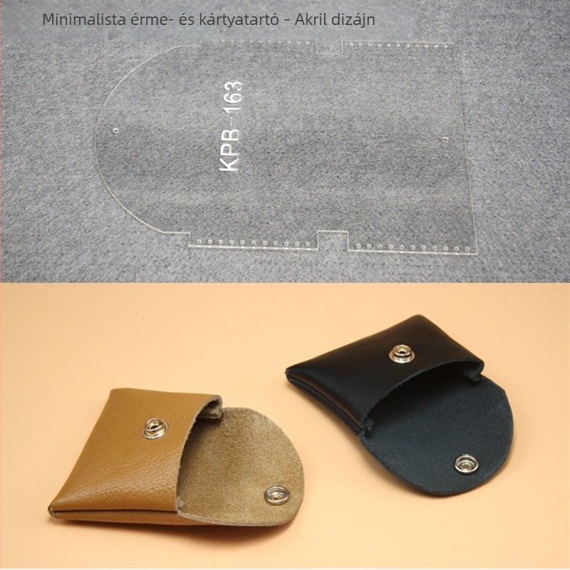 DIY akril sablon bőrkészítéshez: kártyatartó és apró pénztárca mintázat – tervrajzok