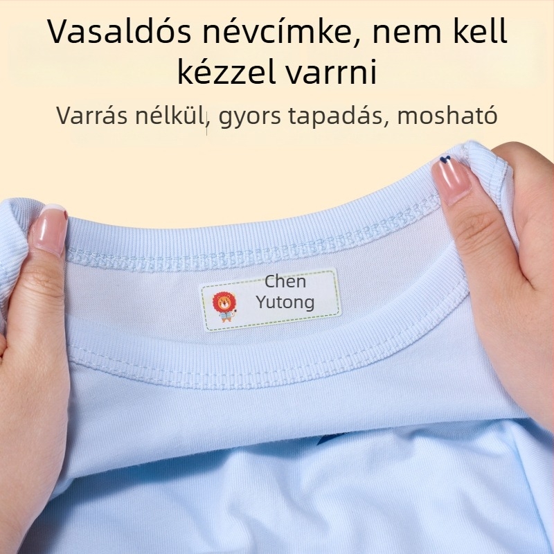 Vasalható névtáblák gyerekeknek, varrás nélküli ruhacímkék iskolai egyenruhákhoz, névtáblák első osztályos tanulók számára