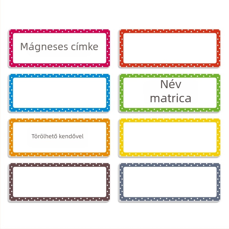 Kézírásos névjelzők mágneses EVA anyagból, Lace Name Sticker, testreszabható magáncímke