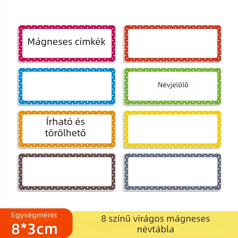 Kézírásos névjelzők mágneses EVA anyagból, Lace Name Sticker, testreszabható magáncímke