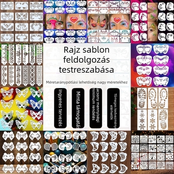 Airbrush festés sablon – Termékkód: Kombinált sablon; Anyag: PET; Specifikáció: Kombinált testreszabott verzió; Importált: Nem