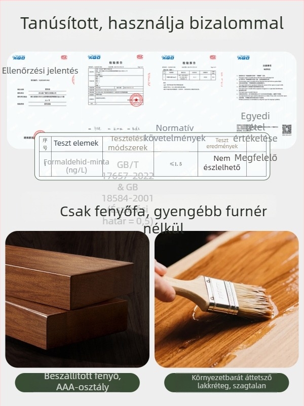Masív fából készült smink organizer — asztali rúzs- és parfüm kiállító, 1 rekesz, Light Luxury stílus, fedél nélküli