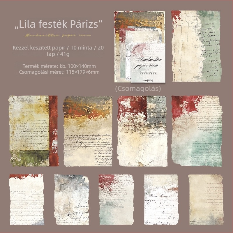 Naplózáshoz való matricák – Handwritten Paper Room sorozat, 20 oldal, 6 mintával, nordikus stílus