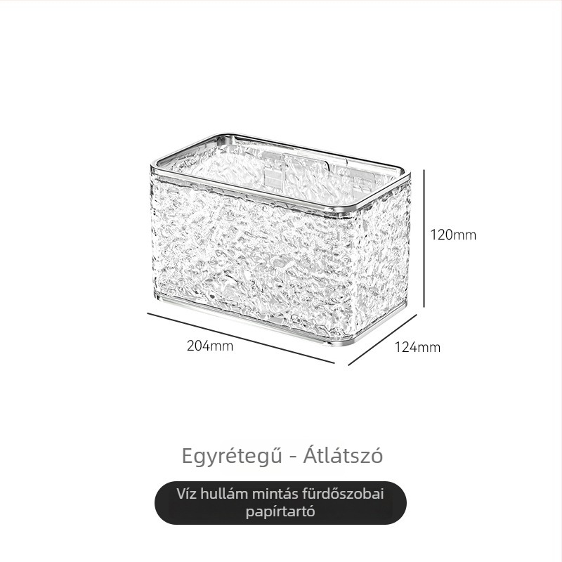 Falihoz rögzíthető papírdoboz fürdőszobához, fúrásmentes | Ym.6851, műanyag, könnyed luxus stílus, vízálló, többfunkciós