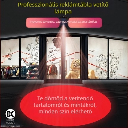 Reklám logó vetítő lámpa forgó fénnyel, LED, 220V, IP20, modell: logó mintázat vetítő