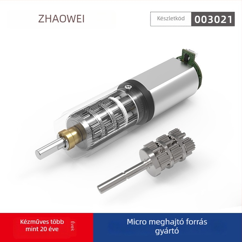 Személyautó fényszóró állító motor 3-szintű hajtóművel, 102:1 áttétel, encoderrel kompatibilis, miniatűr DC léptető motor