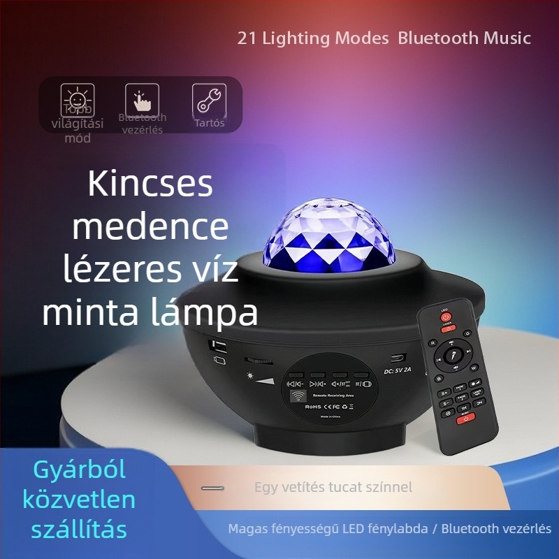 Mini lézerfény csillagos égbolt vetítéssel – LED, IP43, 5V, kültéri használatra